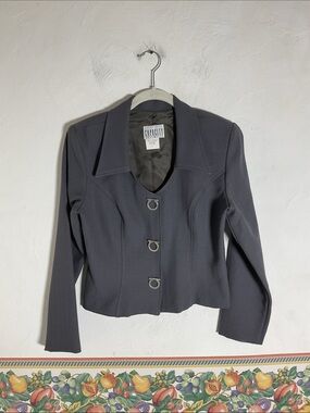 Capacity Unlimited Vintage Grey Horsebit Buckle Blazer Jacket Size M